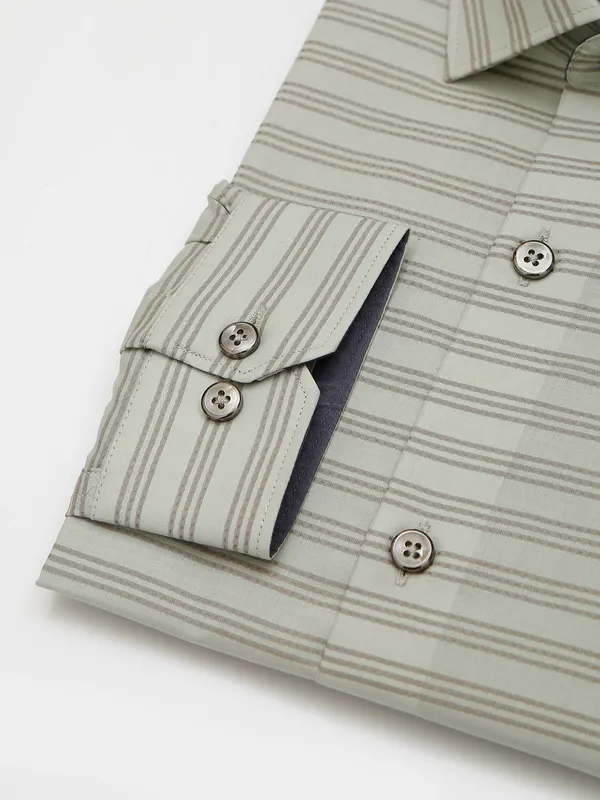 Fete pista green cotton stripe shirt
