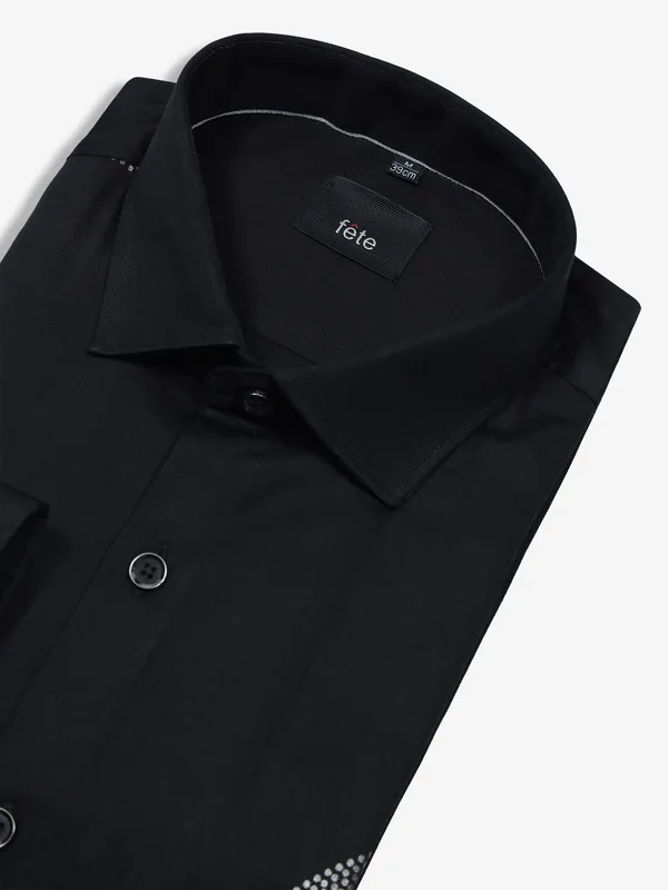 FETE plain black cotton shirt