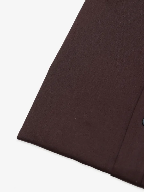 Fete plain brown full sleeves shirt