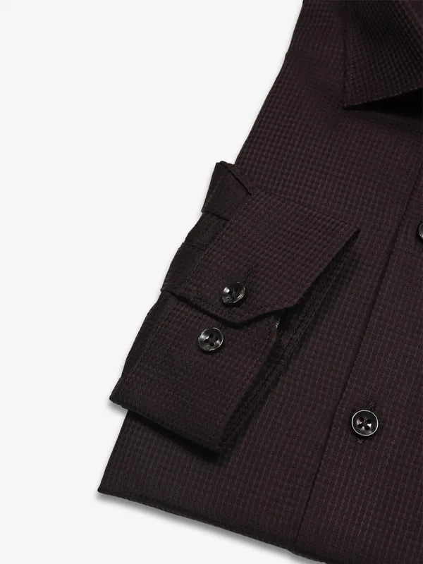 FETE plain coffee cotton formal shirt