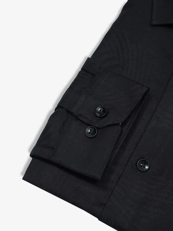 FETE plain cotton black formal shirt