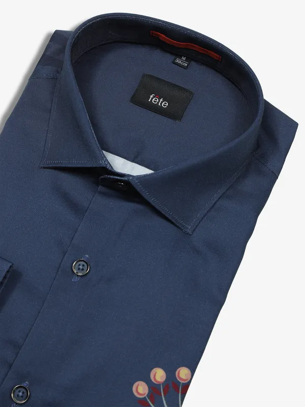 FETE printed cotton navy shirt