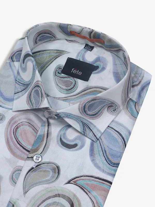 FETE printed white cotton shirt