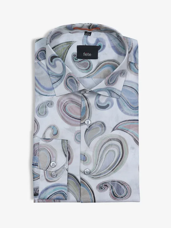FETE printed white cotton shirt