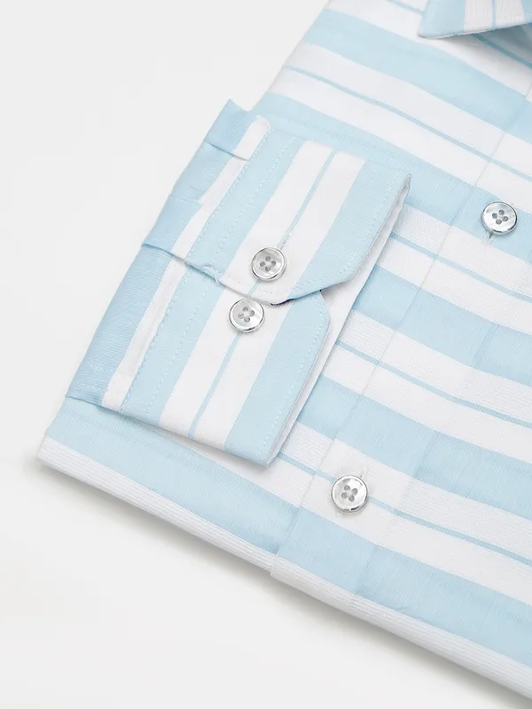 Fete sky blue and white stripe shirt