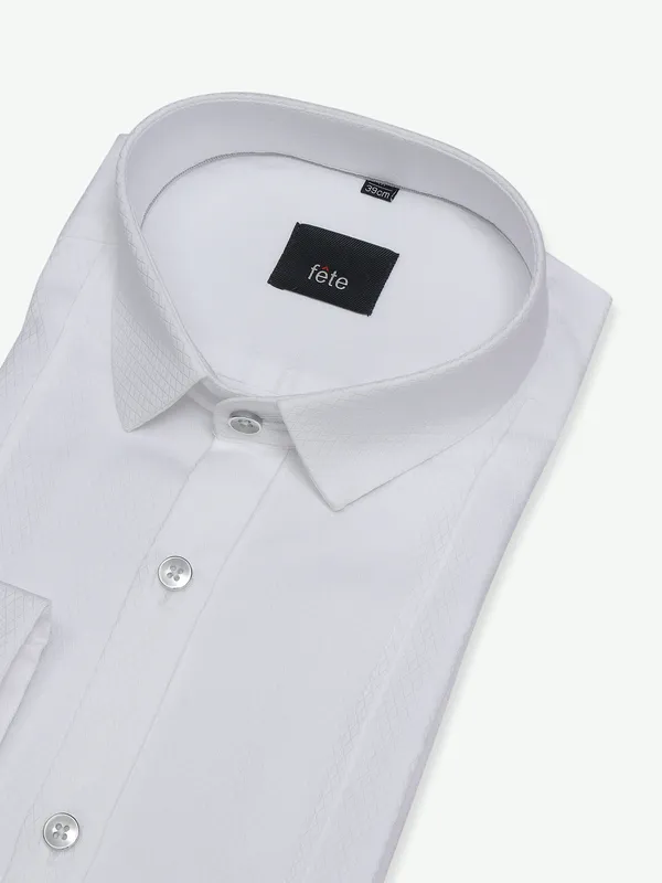 Fete textured white cotton shirt