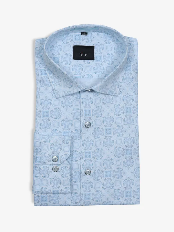 FETE white and blue printed shirt