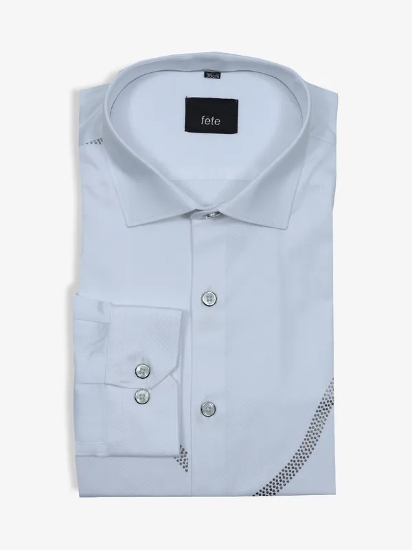 FETE white plain cotton shirt
