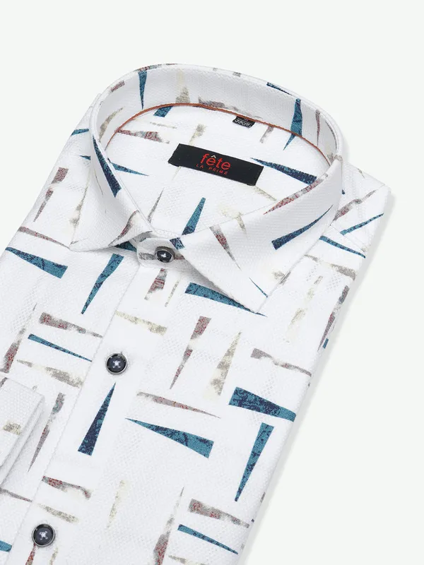 Fete white printed cotton shirt