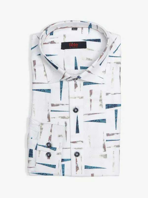 Fete white printed cotton shirt