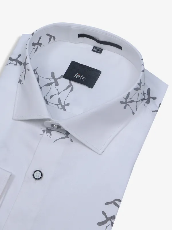 FETE white printed party shirt