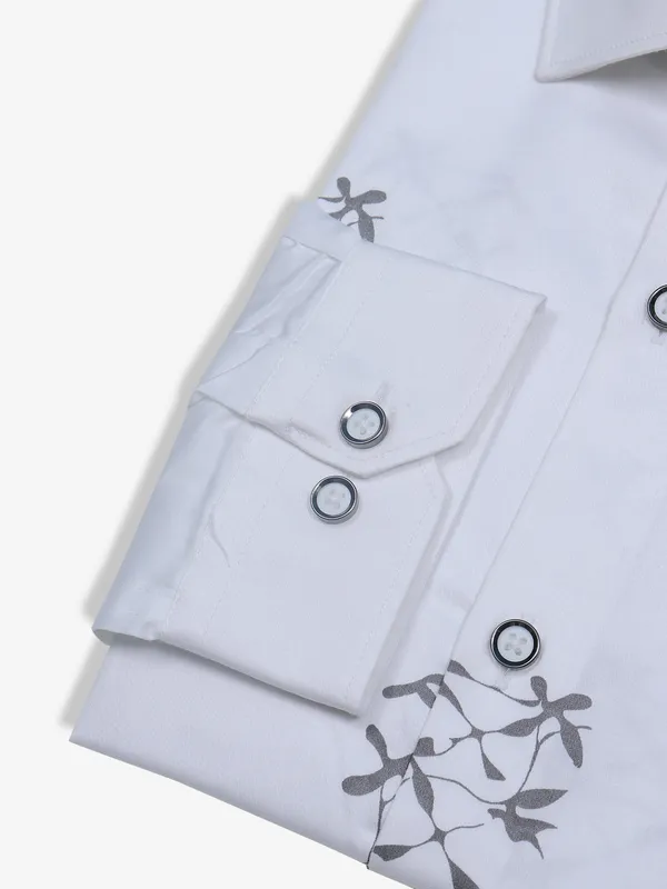 FETE white printed party shirt