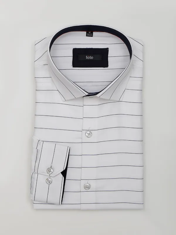 Fete white stripe cotton shirt