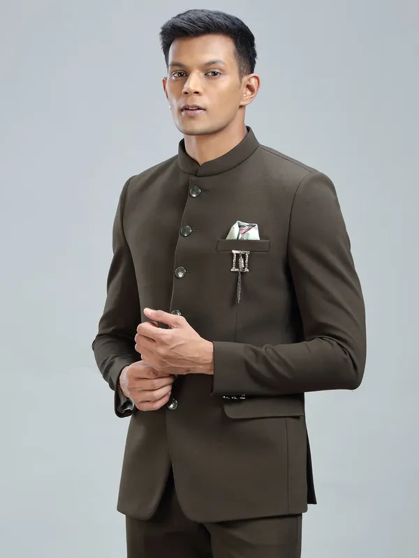 Finest green jodhpuri blazer in premium terry rayon fabric