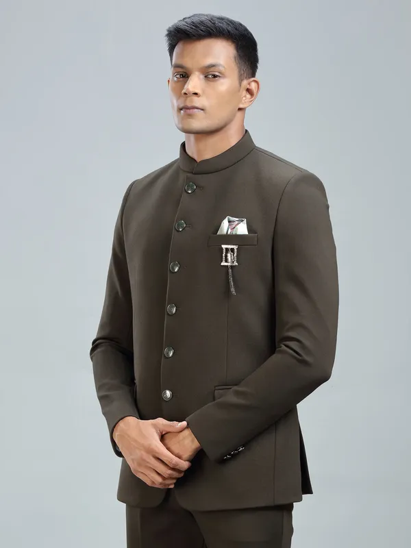 Finest green jodhpuri blazer in premium terry rayon fabric