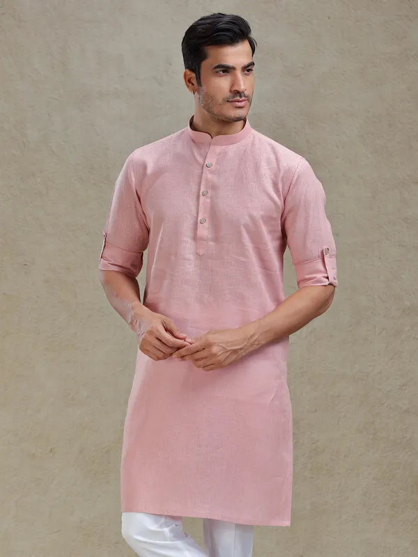 Flamingo pink serene kurta for ethnic charm