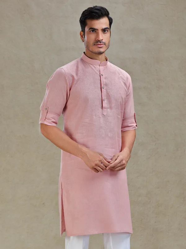 Flamingo pink serene kurta for ethnic charm