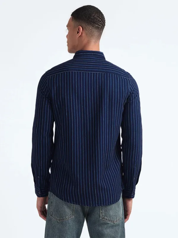 FLAYING MACHINE navy stripe shirt