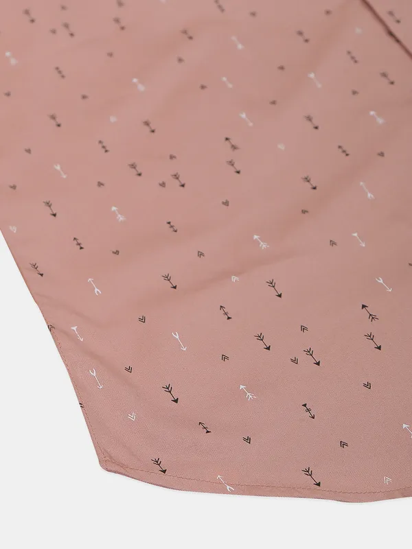 Flirt peach printed cotton mens shirt