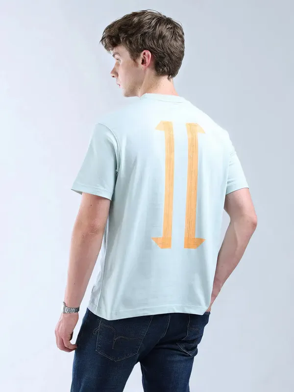 FLYING MACHINE aqua printed slim fit mens t-shirt