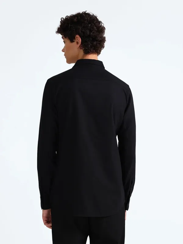 FLYING MACHINE black cotton plain shirt