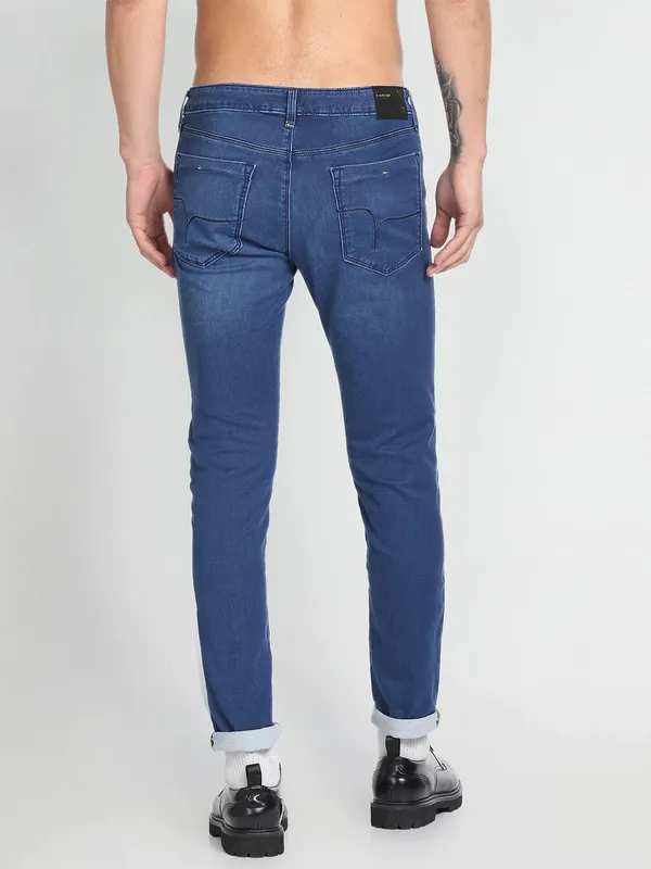 Flying Machine blue washed skinny fit jeans