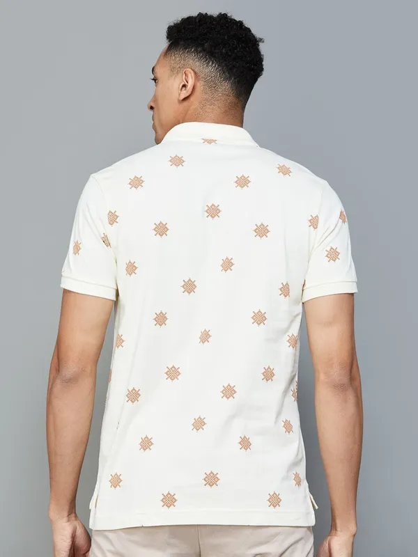 Flying Machine cotton white printed t-shirt