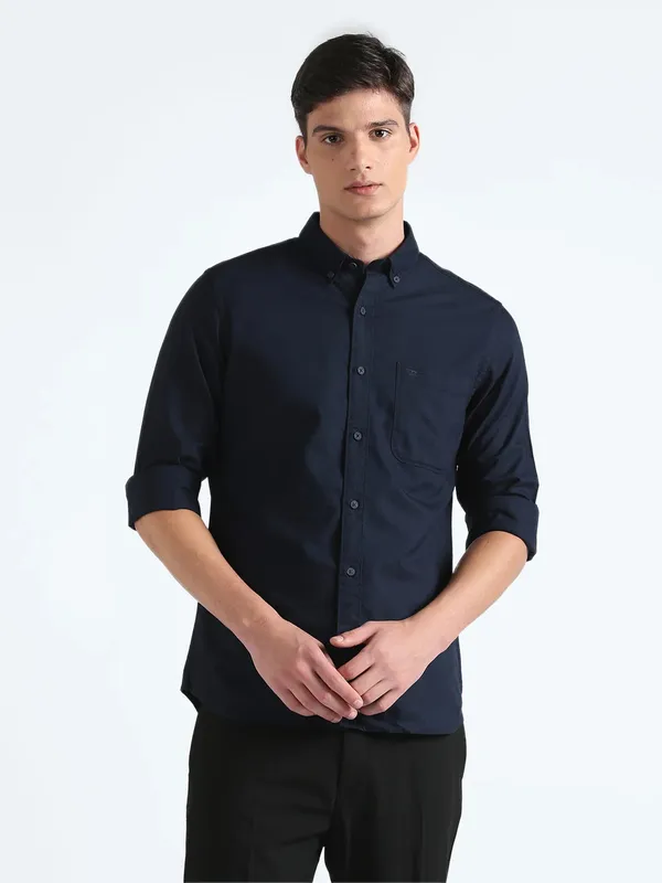 Flying Machine dark navy cotton shirt