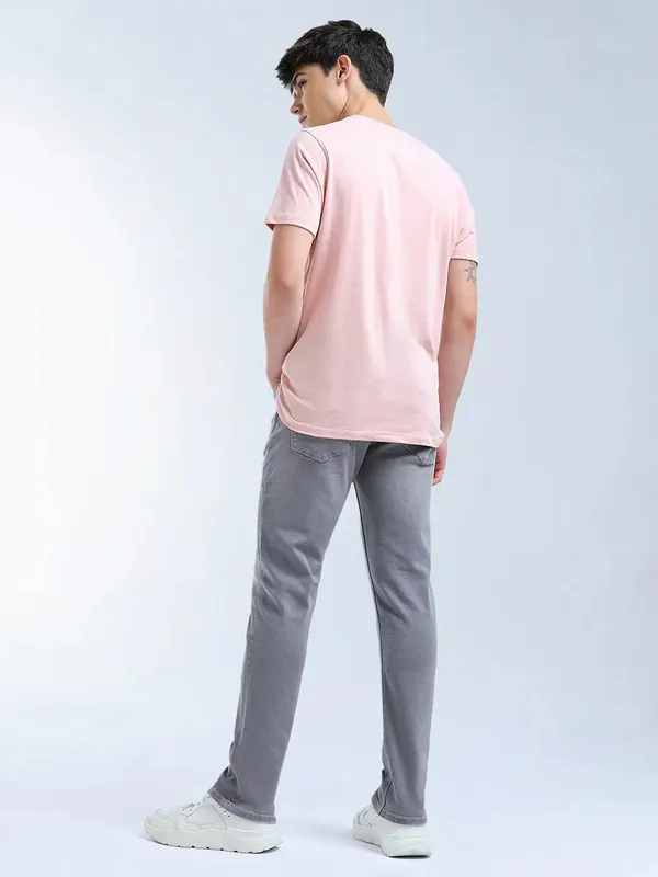 FLYING MACHINE grey solid slim tapered denim jeans