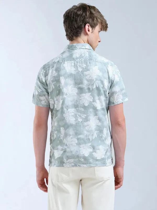 FLYING MACHINE mint green printed casual shirt