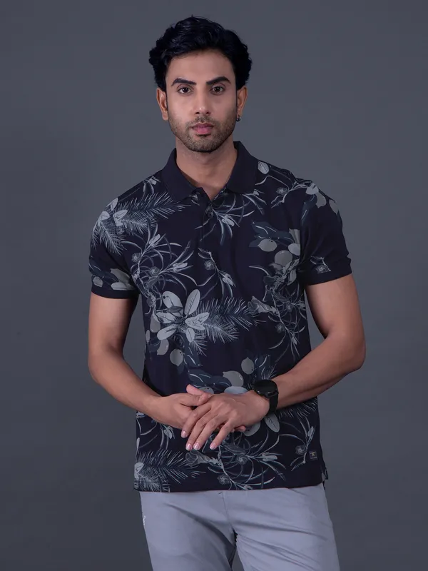 FLYING MACHINE navy printed shirt
