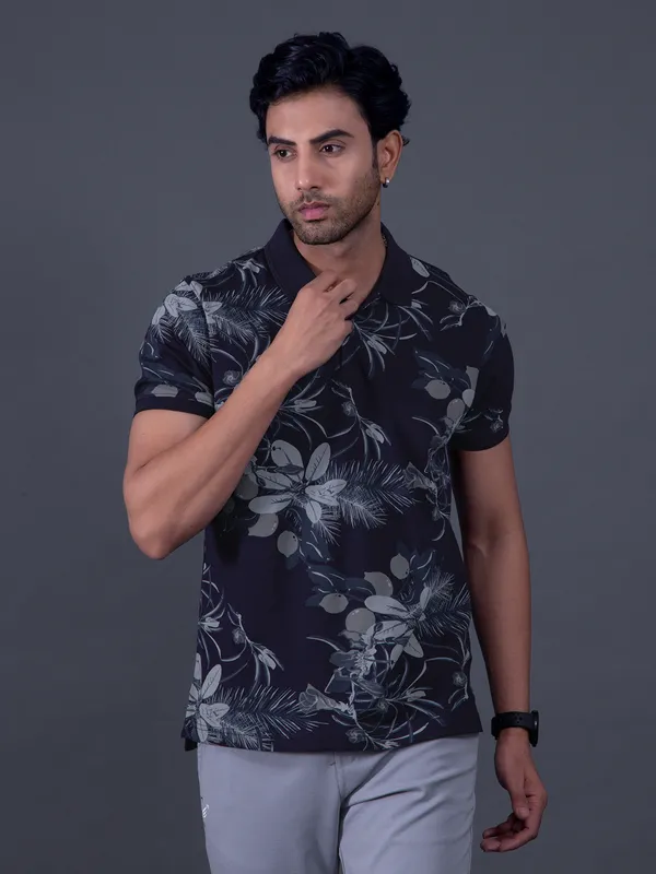 FLYING MACHINE navy printed shirt