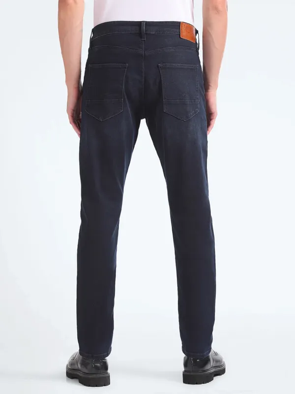 FLYING MACHINE navy slim tapered fit jeans