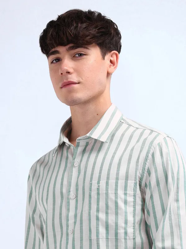 FLYING MACHINE off white cotton shirt for men