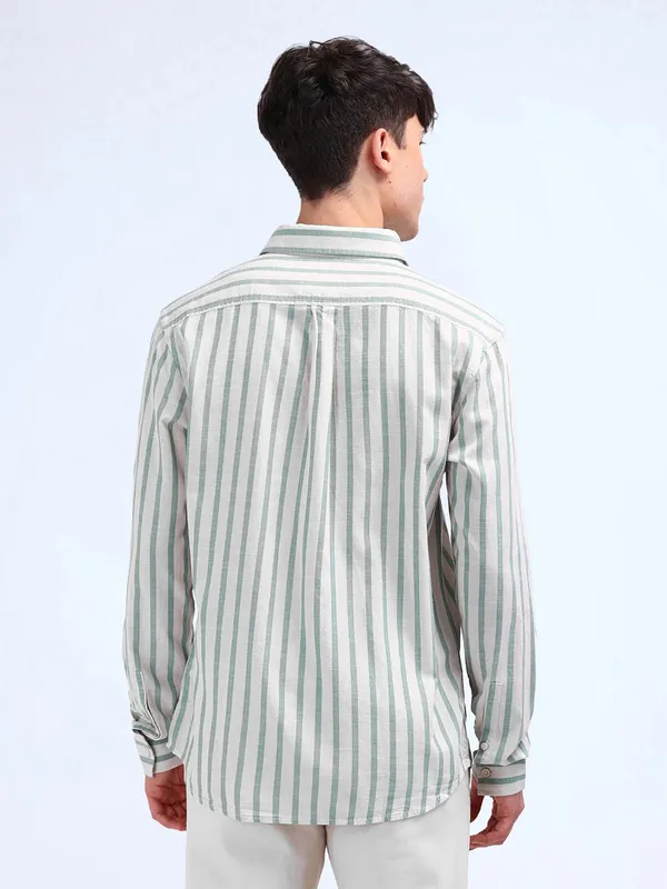 FLYING MACHINE off white cotton shirt for men