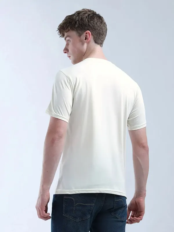 FLYING MACHINE off white printed t-shirt for men