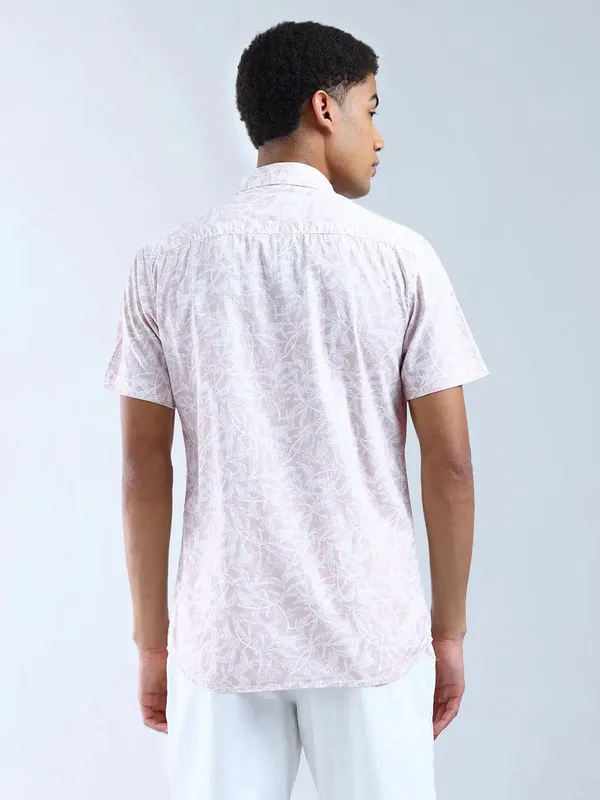 FLYING MACHINE pastel pink printed shirt