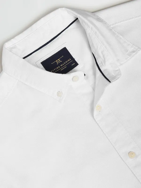Flying Machine plain white cotton shirt