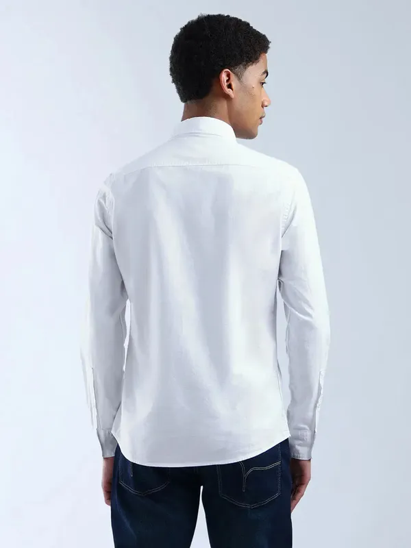 FLYING MACHINE plain white cotton shirt for mens