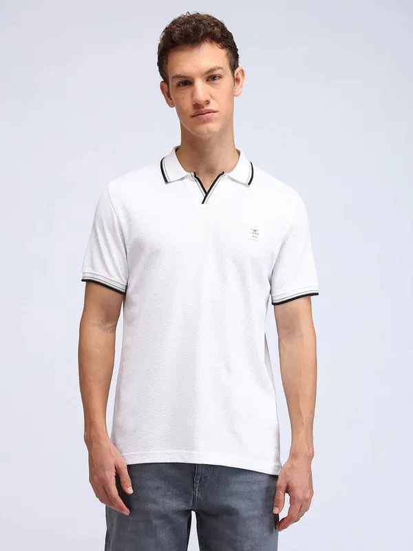 FLYING MACHINE plain white cotton t-shirt
