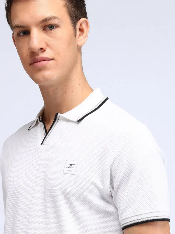 FLYING MACHINE plain white cotton t-shirt