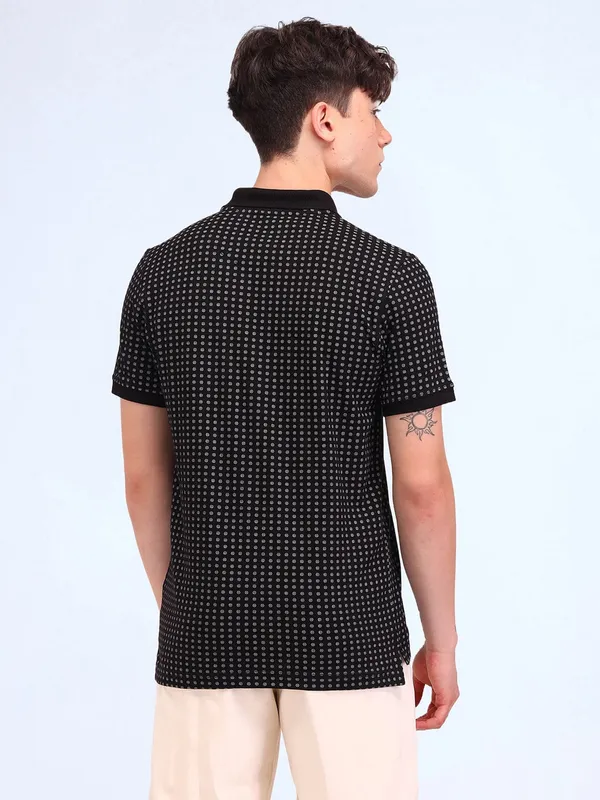 FLYING MACHINE printed black cotton t-shirt for men