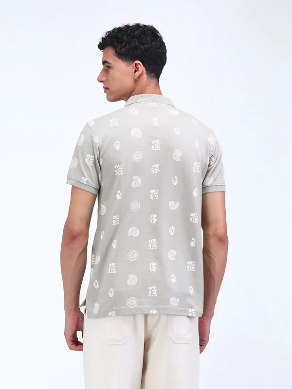 FLYING MACHINE printed grey cotton t-shirt