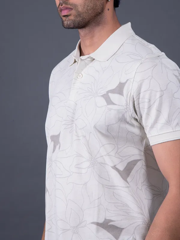 FLYING MACHINE printed white shirt