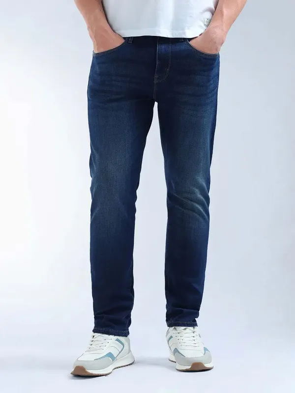 FLYING MACHINE slim tapered blue denim jeans for men