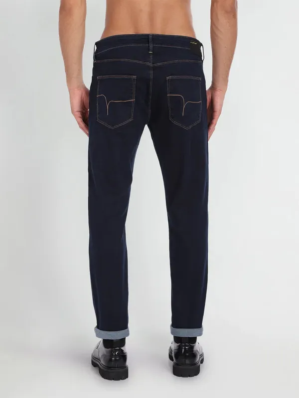 Flying Machine solid navy jeans