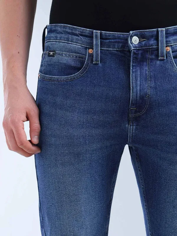 FLYING MACHINE washed blue tapered denim for men