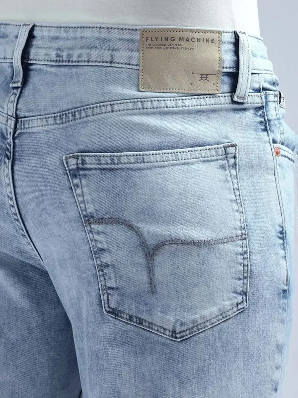 FLYING MACHINE washed light blue slim fit denim jeans