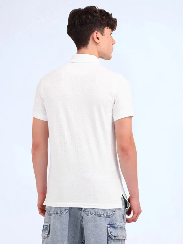 FLYING MACHINE white cotton t-shirt for men