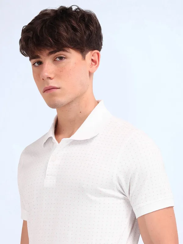 FLYING MACHINE white cotton t-shirt for men